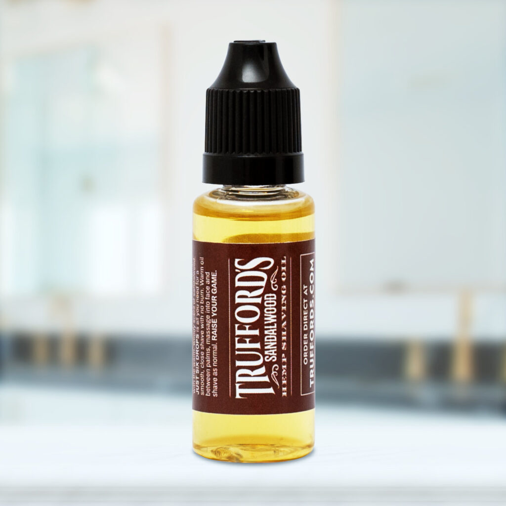 Trufford's Sandalwood Shaving Oil 20ml bottle image.